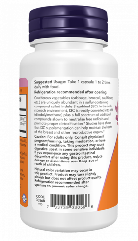 NOW Indole-3-Carbinol I3C 200 mg, 60 капсул