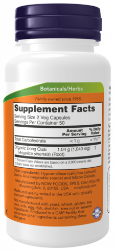 NOW Dong Quai, Дудник, 100 капсул
