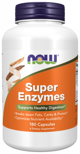 NOW Super Enzymes, Супер Энзимы, 180 капсул
