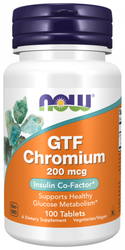 NOW GTF Chromium Chelate 200 mcg, 100 таблеток