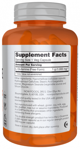 NOW L-Glutamine 1000 mg, L-Глютамин 1000 мг