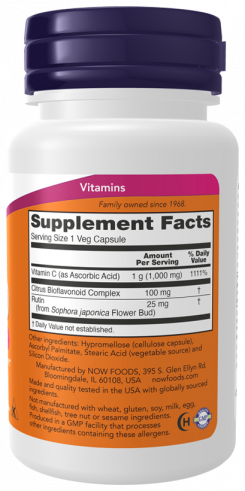 NOW Vitamin C-1000, Витамин С 1000 мг, 30 капсул