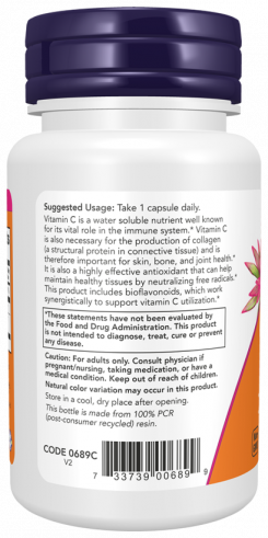 NOW Vitamin C-1000, Витамин С 1000 мг, 30 капсул