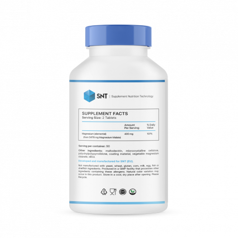 SNT Magnesium Malate, Магнезиум Малат, 180 таблеток