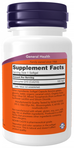 NOW Кофермент Q10 100 мг, 50 капсул