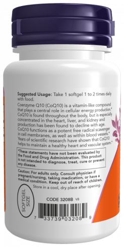NOW Кофермент Q10 100 мг, 50 капсул