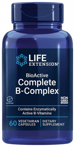 Life Extension BioActive Complete B-Complex, Полный Биоактивный комплекс витаминов группы В, 60 капсул
